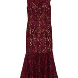 Abito midi smanicato in bordeaux Self-Portrait - donna 