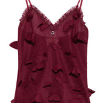 Top con ricami a farfalla in bordeaux Coperni - donna 
