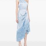 Abito midi con frange in azzurro chiaro David Koma - donna 