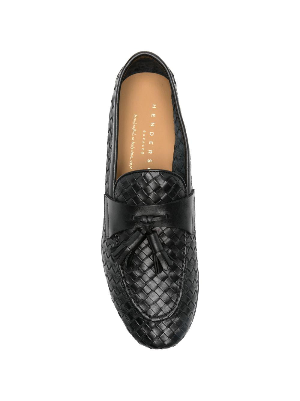 Mocassini intrecciati in nero Henderson baracco - uomo 