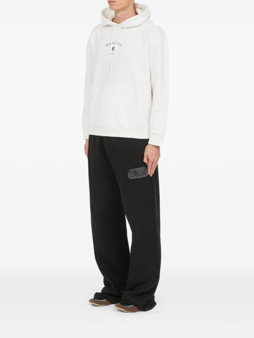 Felpa con cappuccio in bianco Mm6 maison margiela - uomo 