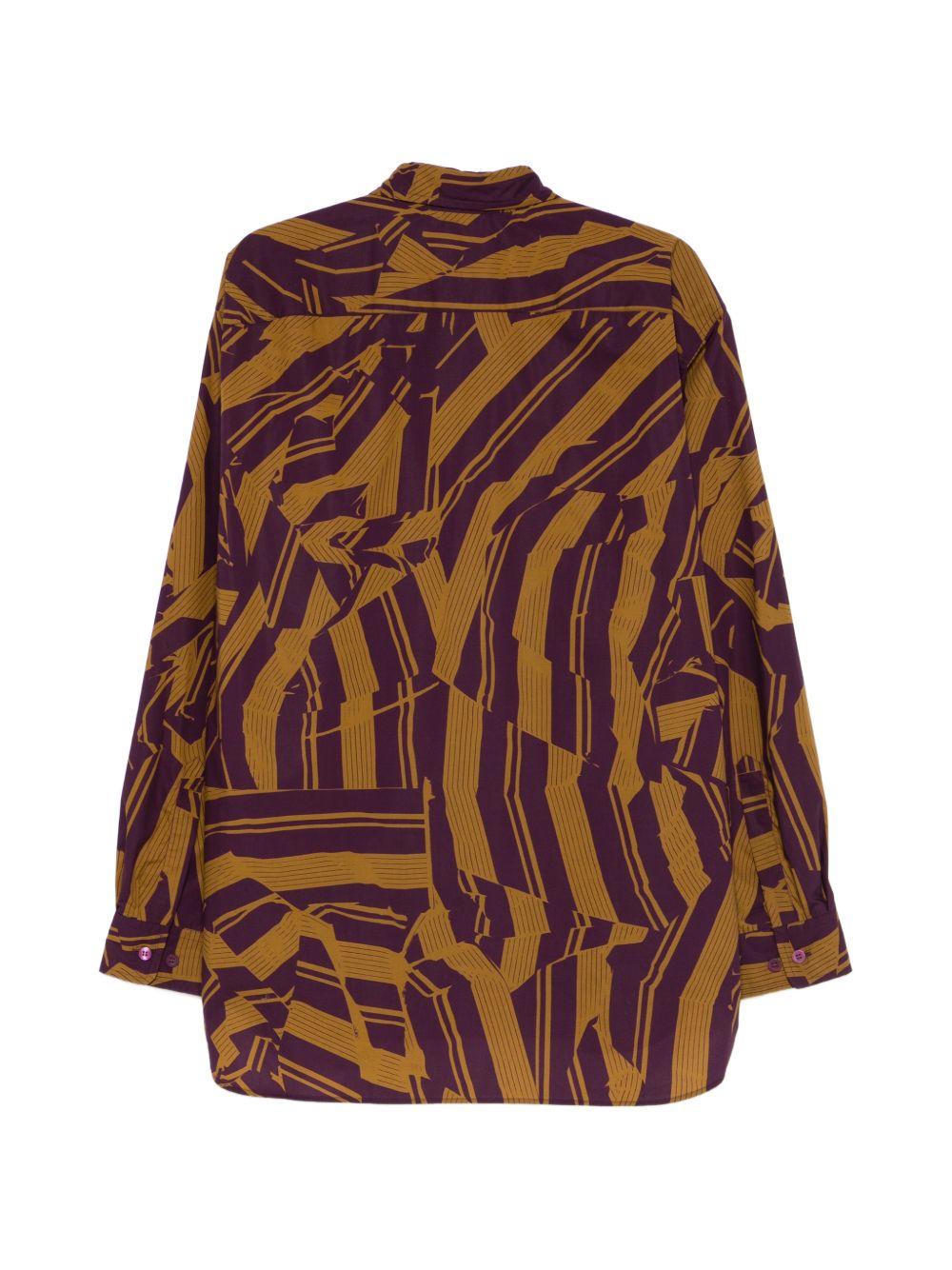 Camicia in cotone croom multicolore Dries van noten - uomo 
