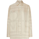 Camicia con monogramma in beige Toteme - donna 
