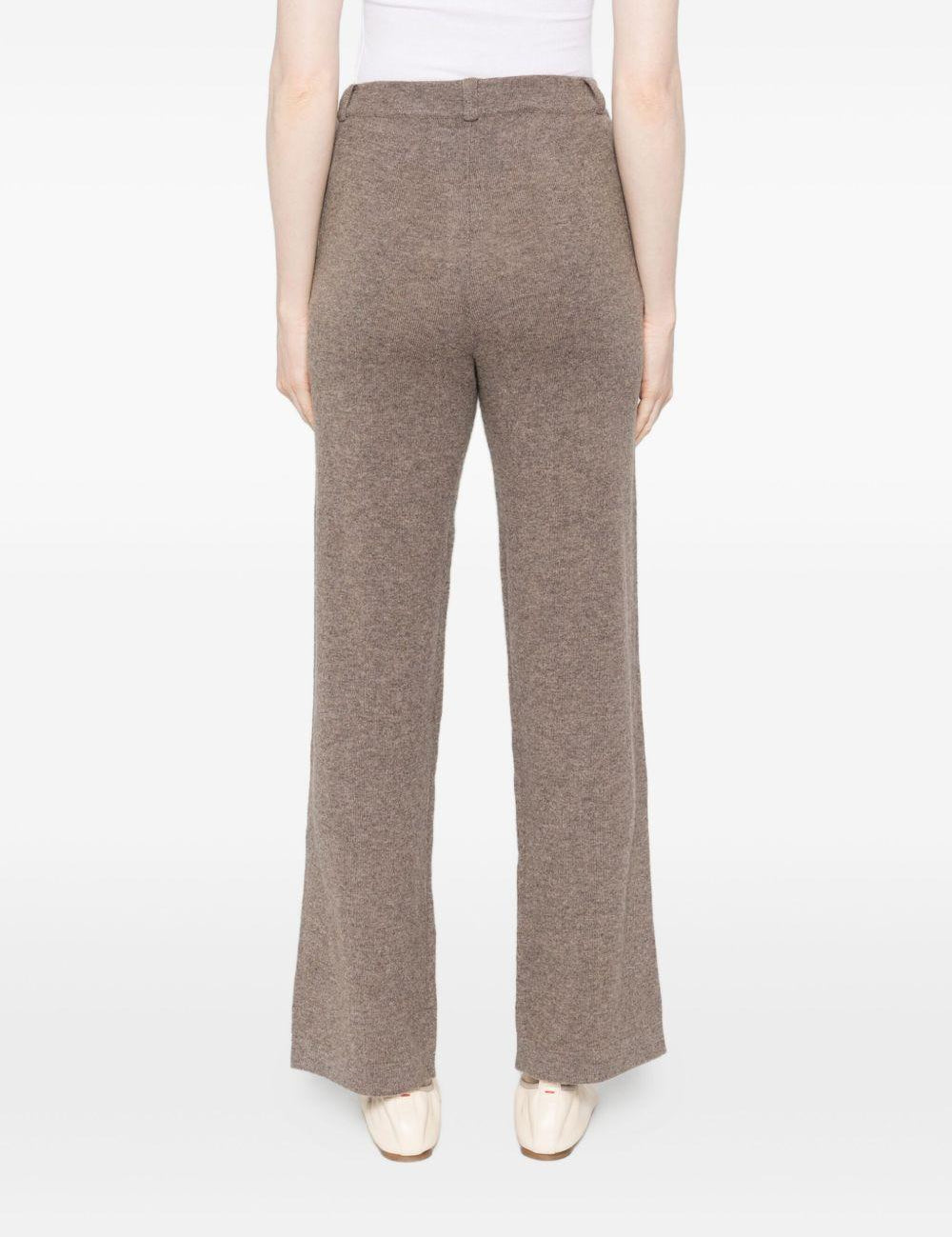 Pantaloni a gamba larga in maglia in marrone Gotha - donna 