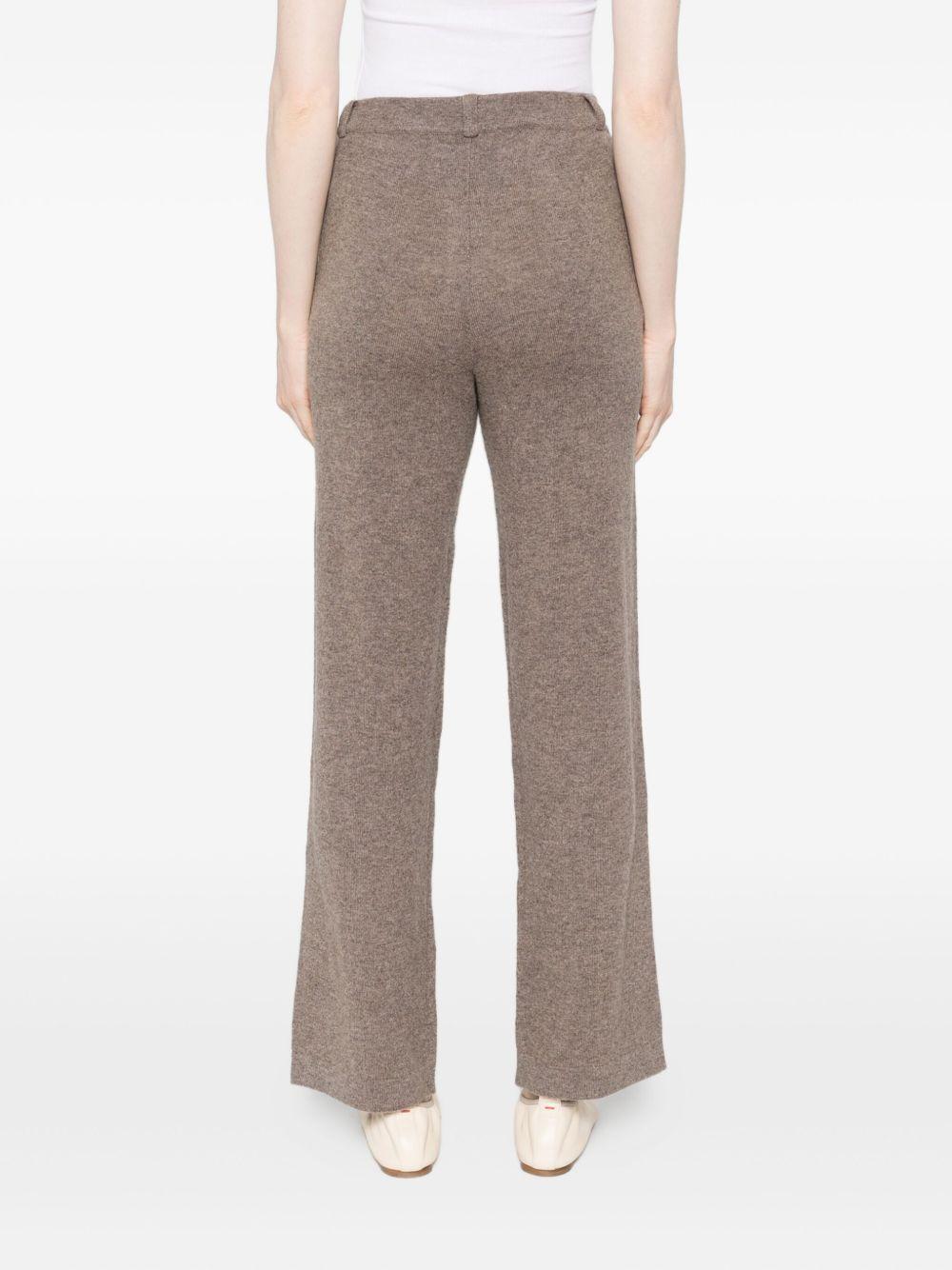 Pantaloni a gamba larga in maglia in marrone Gotha - donna 