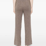 Pantaloni a gamba larga in maglia in marrone Gotha - donna 