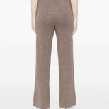 Pantaloni a gamba larga in maglia in marrone Gotha - donna 