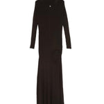 Abito lungo a coste con spacco in marrone Coperni - donna 