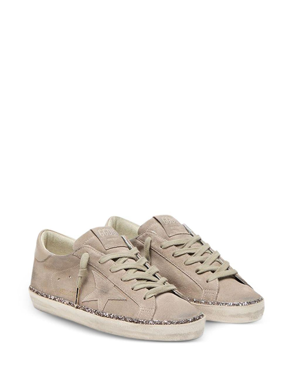 Sneakers Super-Star con glitter in beige Golden goose - donna 