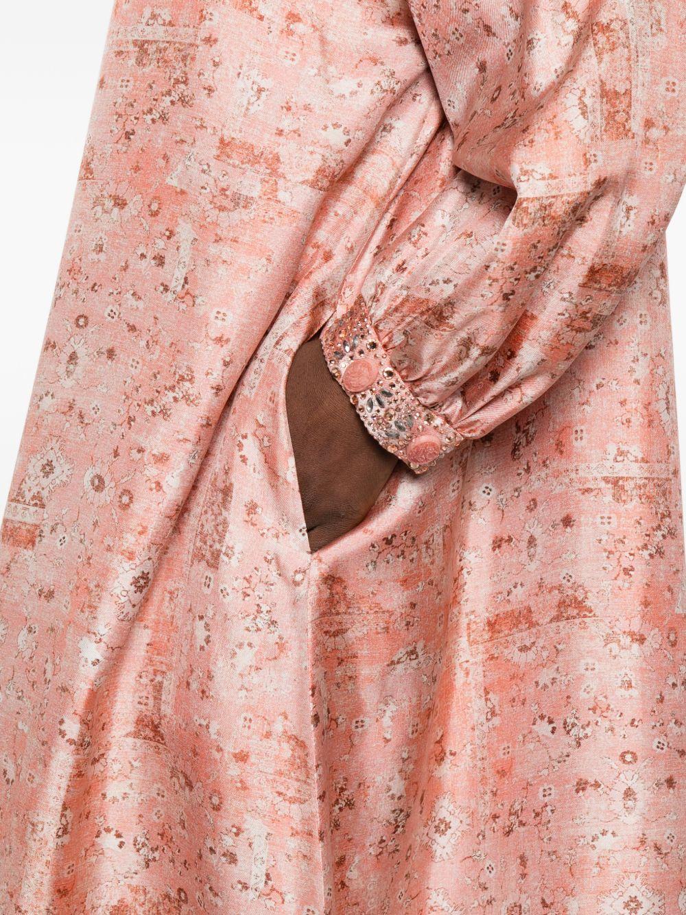 Abito maxi con stampa floreale pecora in rosa Maxmara - donna 