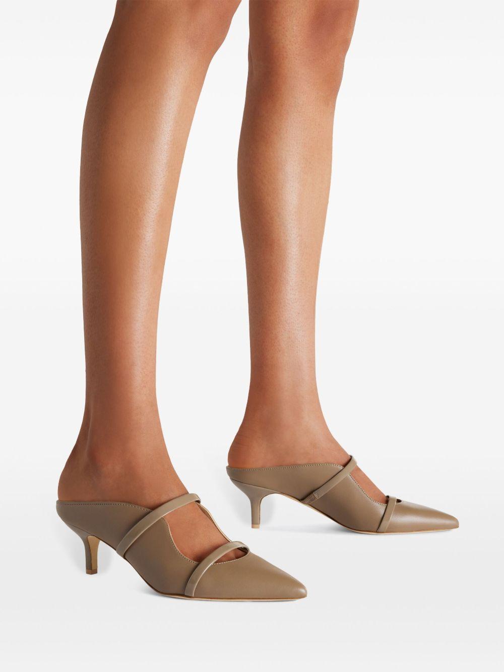 Mules Maureen 45 kitten heel in nappa taupe 
