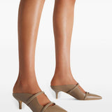 Mules Maureen 45 kitten heel in nappa taupe 