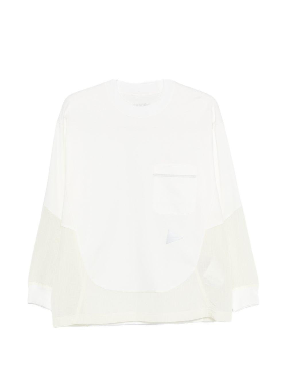 T-shirt a maniche lunghe con tasca in bianco And wander - uomo 