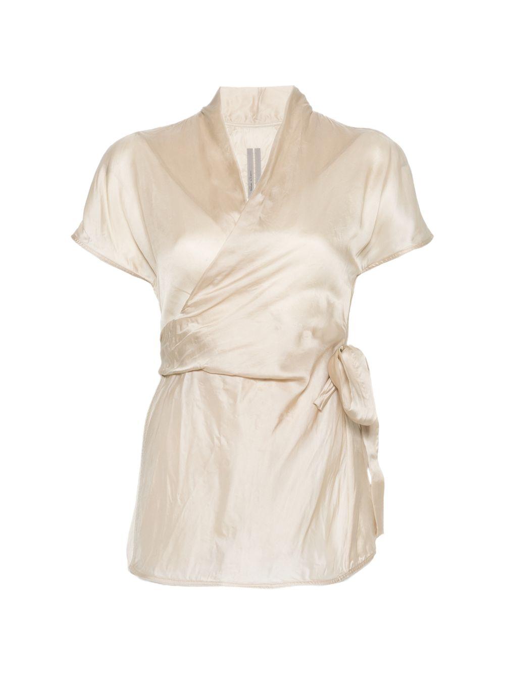 Top  a maniche corte in beige Rick owens - donna 