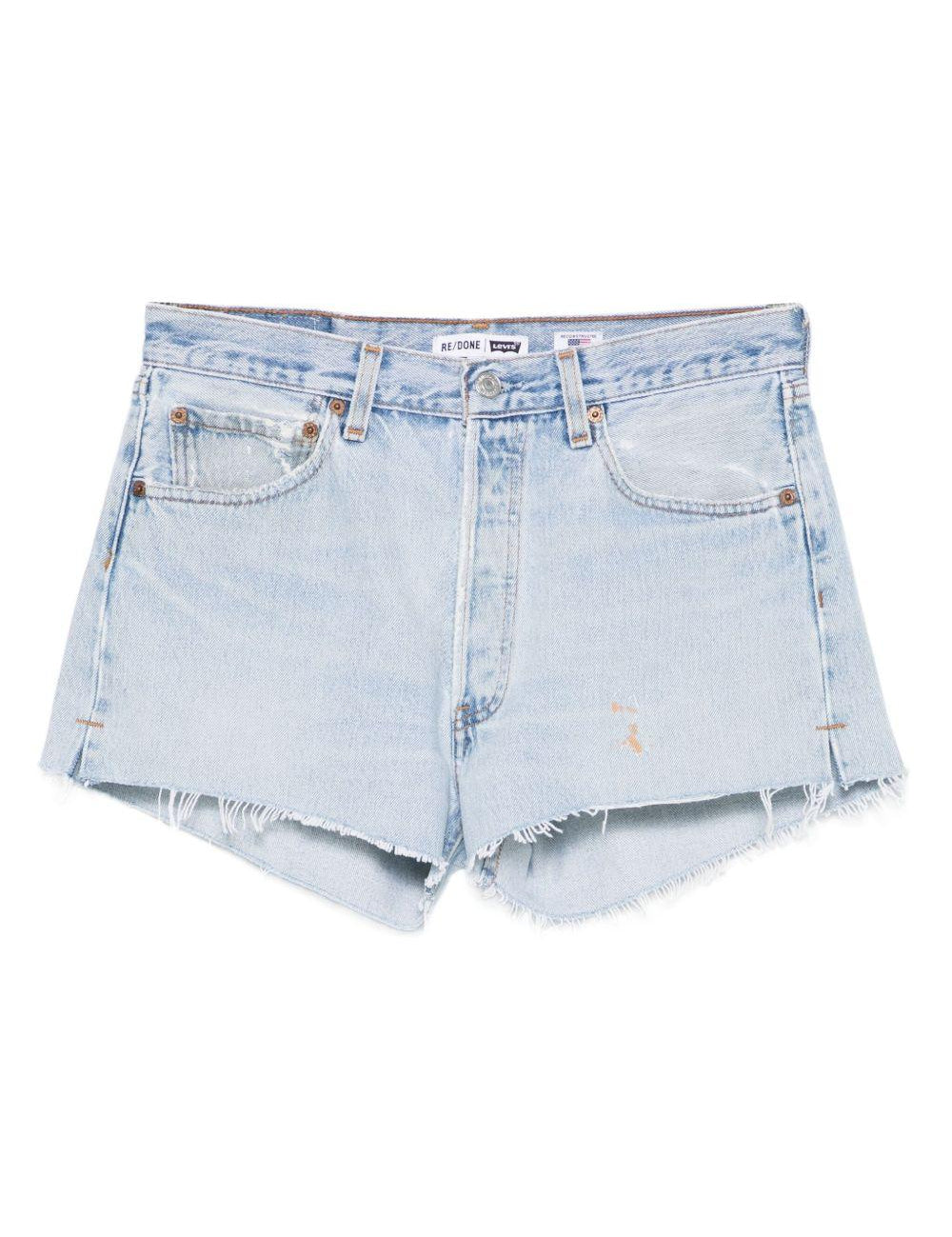 Pantaloncini in denim con bordi sfilacciati in blu Re/done - donna 