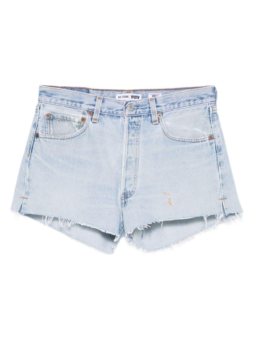 Pantaloncini in denim con bordi sfilacciati in blu Re/done - donna 