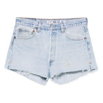 Pantaloncini in denim con bordi sfilacciati in blu Re/done - donna 
