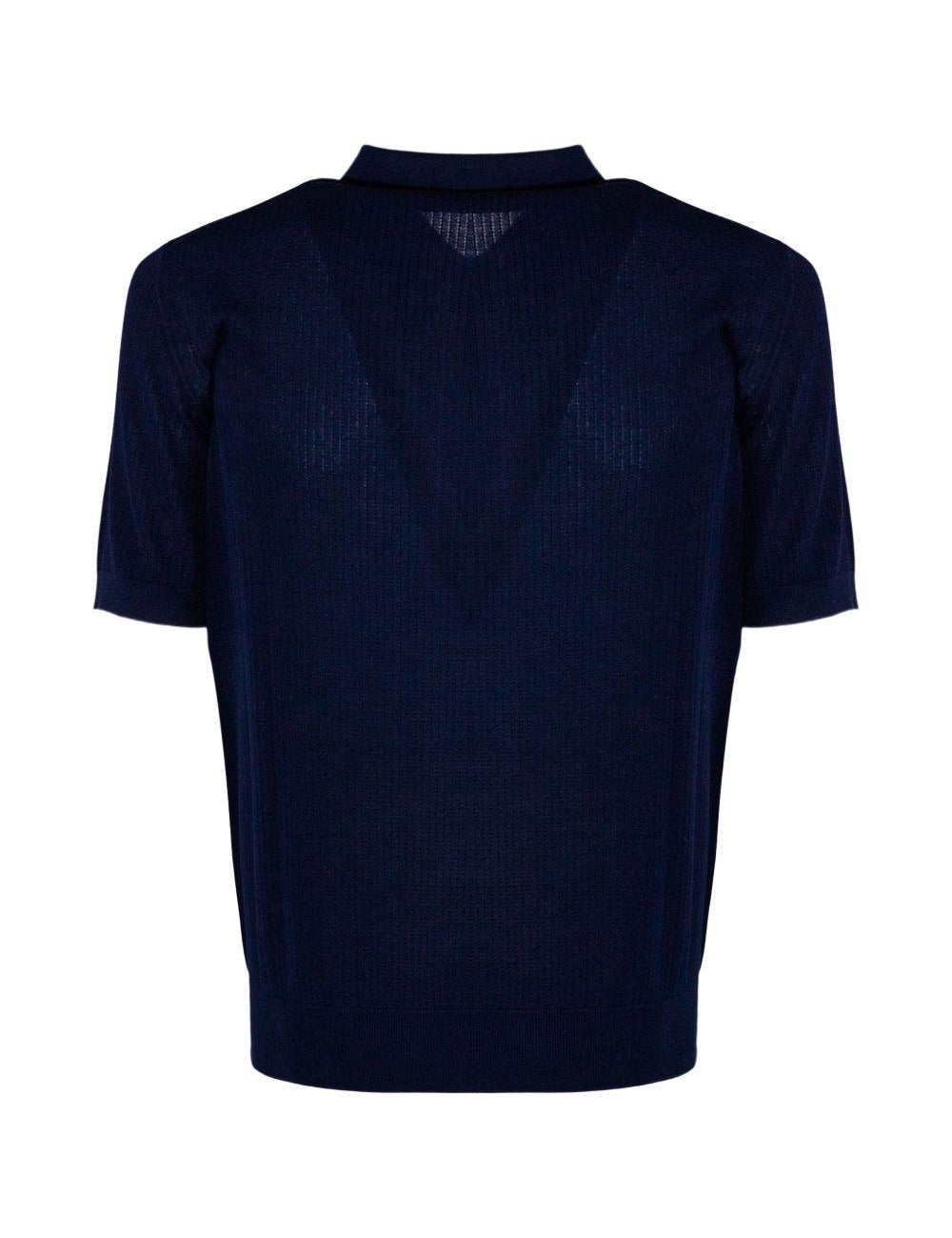Polo con zip in blu Kangra - uomo 