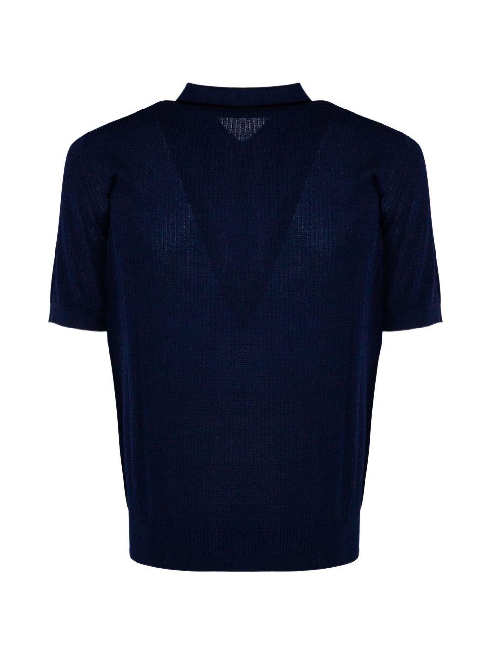 Polo con zip in blu Kangra - uomo 