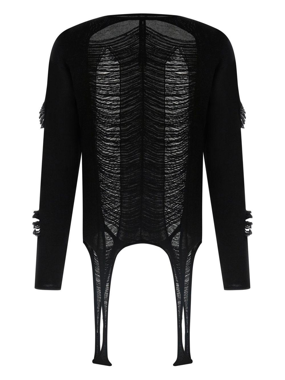 Maglione con effetto vissuto in nero Rick owens - uomo 