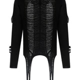 Maglione con effetto vissuto in nero Rick owens - uomo 