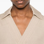T-shirt con scollo a v ermo in beige Loulou de saison - donna 