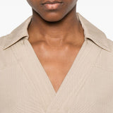 T-shirt con scollo a v ermo in beige Loulou de saison - donna 