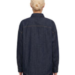 Camicia oversize in denim blu scuro 