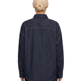 Camicia oversize in denim blu scuro 
