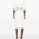 Abito midi con pannelli in pizzo in bianco Elie saab - donna 