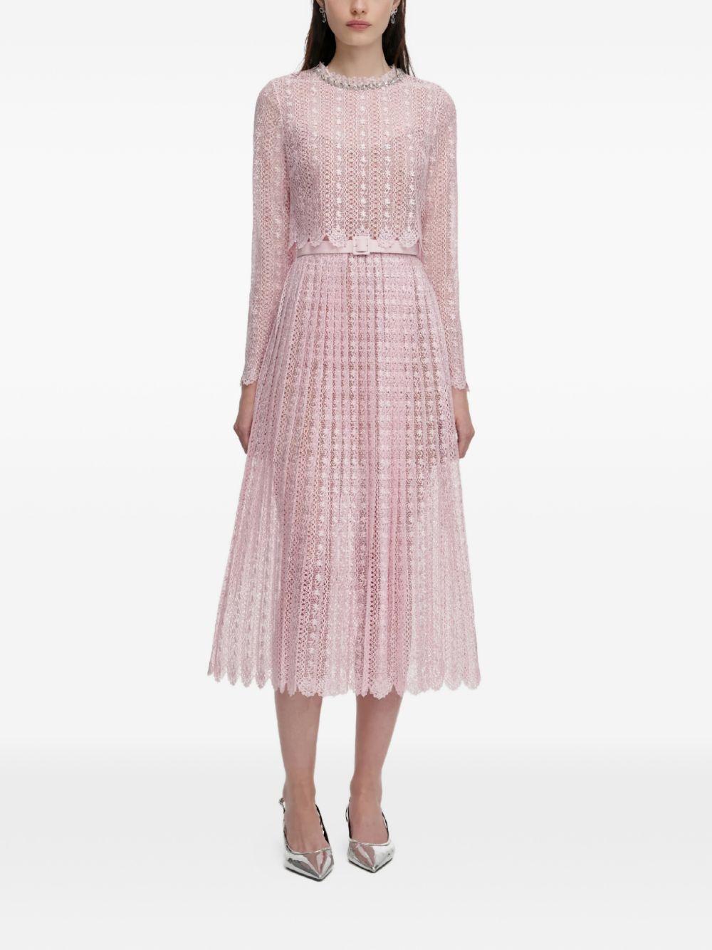 Abito midi plissettato in rosa Self-Portrait - donna 