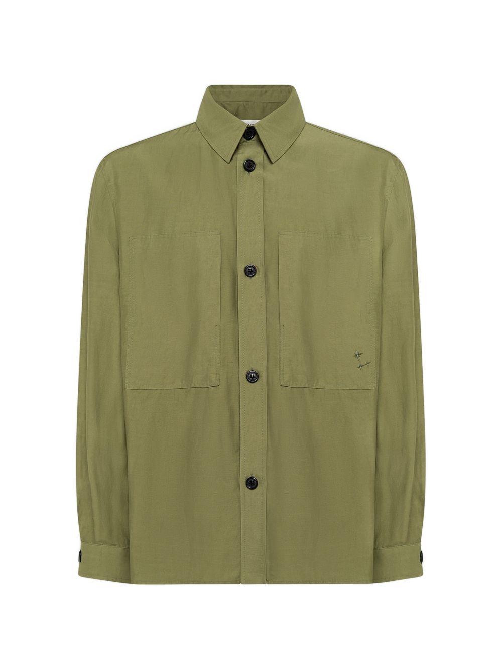Giacca-camicia con ricamo in verde Laneus - uomo 