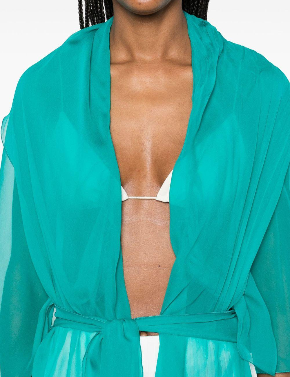 Top in seta in blu Alberta ferretti - donna 