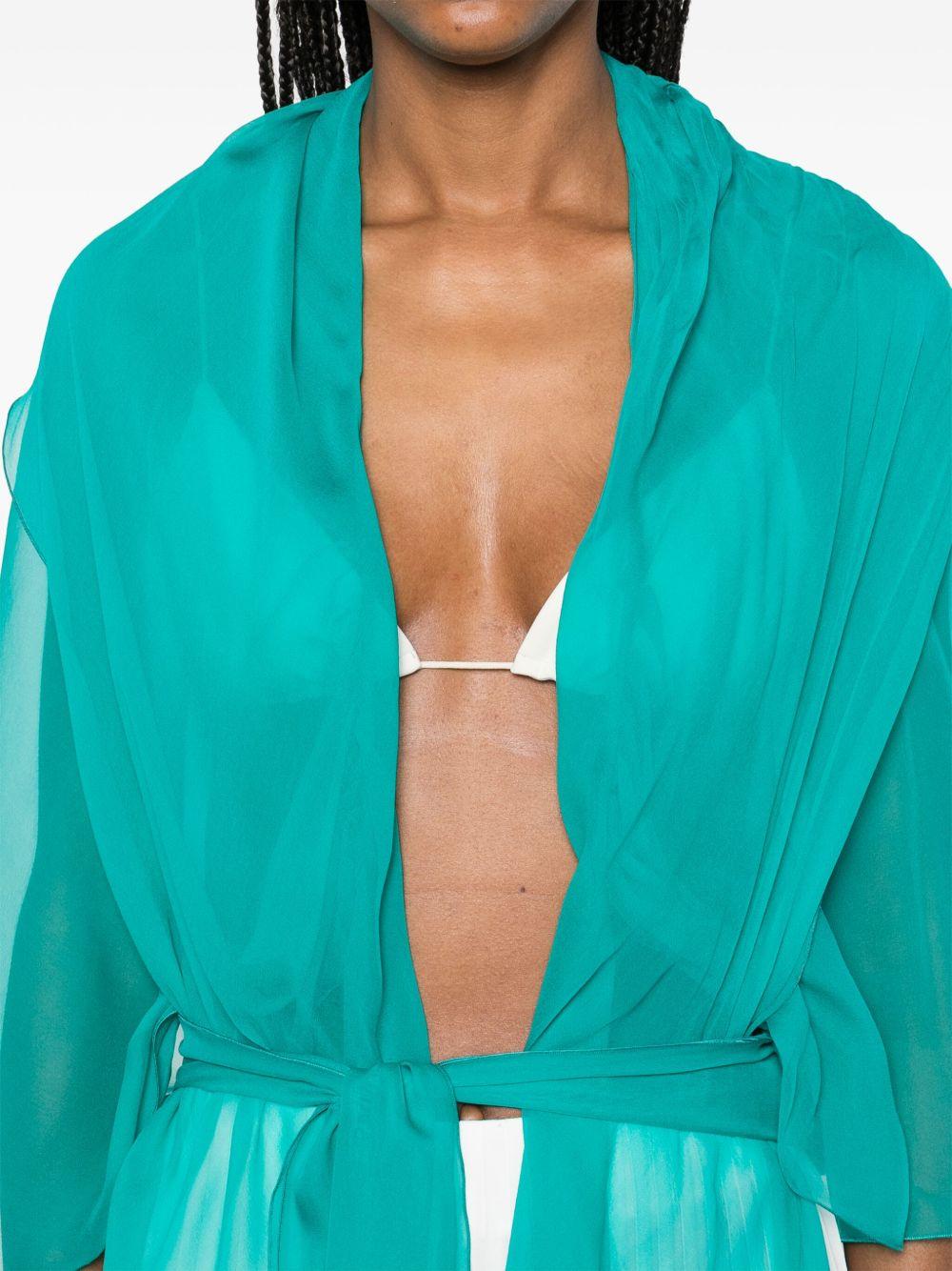 Top in seta in blu Alberta ferretti - donna 