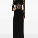 Abito lungo con inserti in pizzo nero Ermanno Scervino - donna 