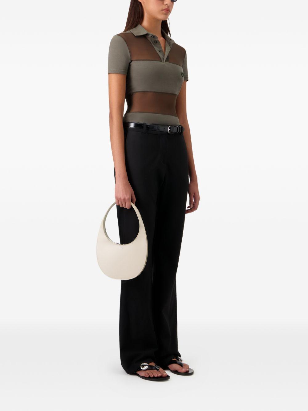 Polo semi trasparente a righe in verde Coperni - donna 