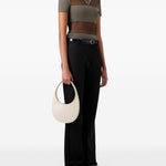 Polo semi trasparente a righe in verde Coperni - donna 