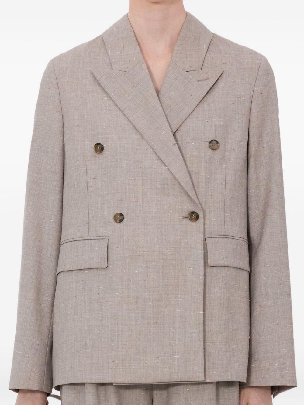 Blazer doppiopetto Norma con revers a lancia in taupe Loulou de saison - donna 