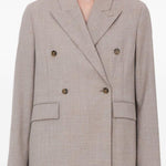 Blazer doppiopetto Norma con revers a lancia in taupe Loulou de saison - donna 