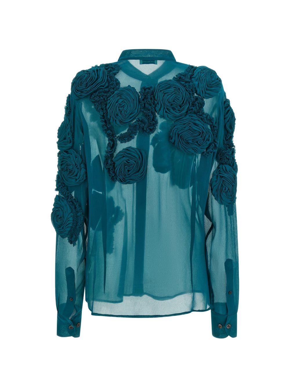 Camicia Chowsa con ricami floreali in verde Dries van noten - donna 