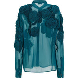 Camicia Chowsa con ricami floreali in verde Dries van noten - donna 