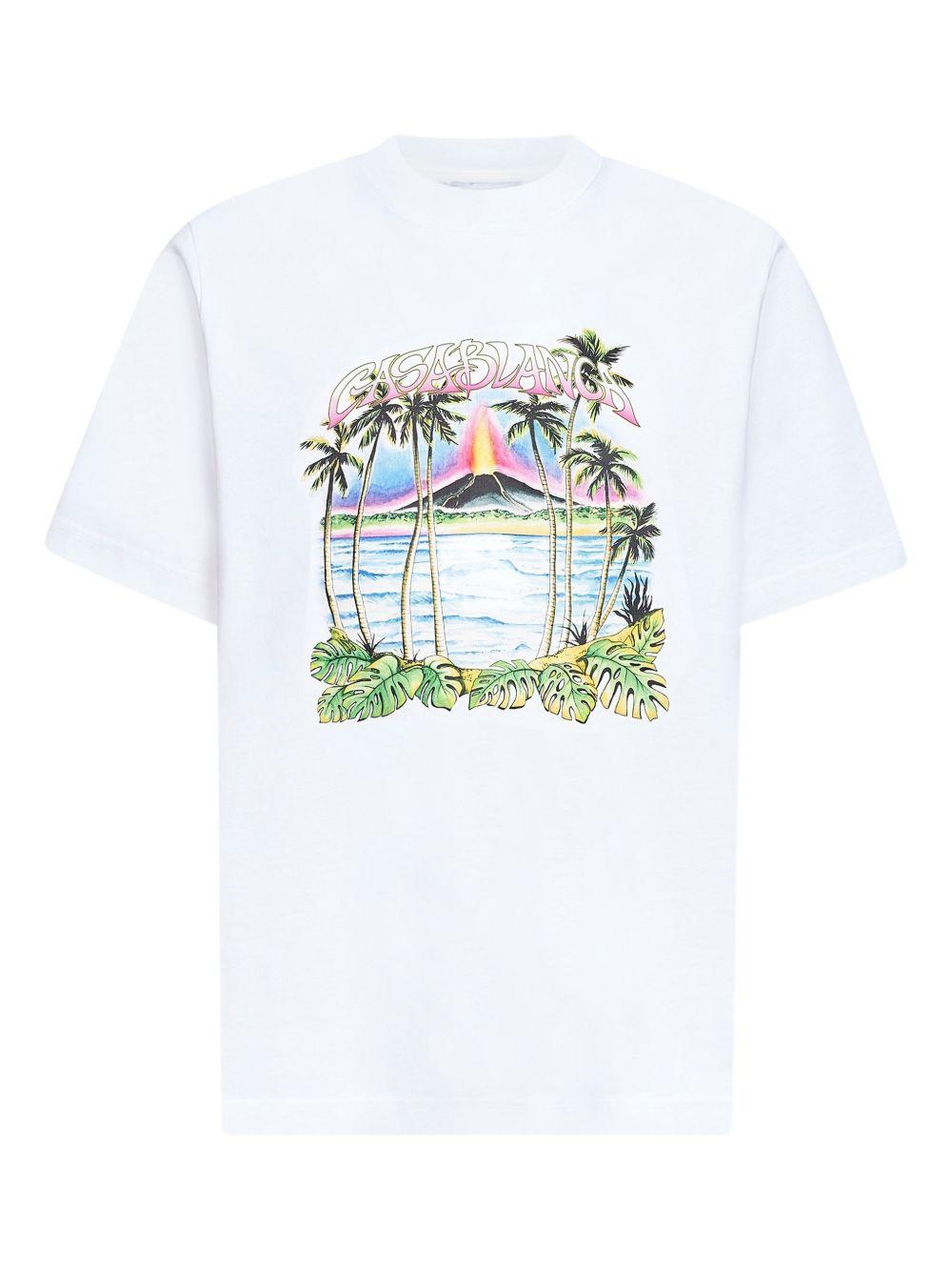 T-shirt con stampa in bianco Casablanca - uomo 