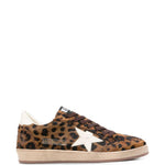 Sneakers ball star con stampa leopardata in marrone Golden goose - uomo 