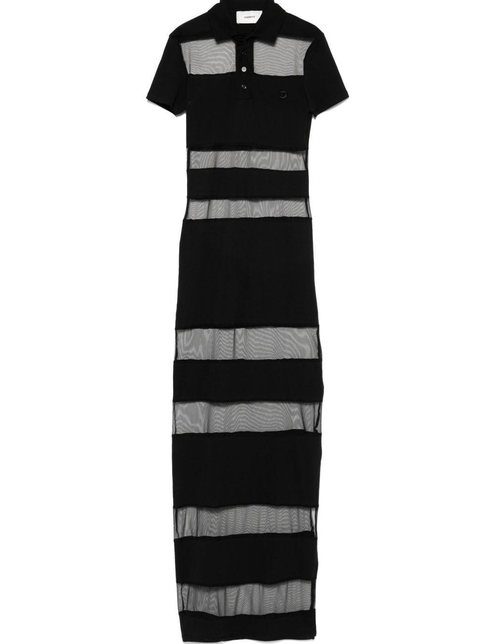 Abito polo semi trasparente a righe in nero Coperni - donna 
