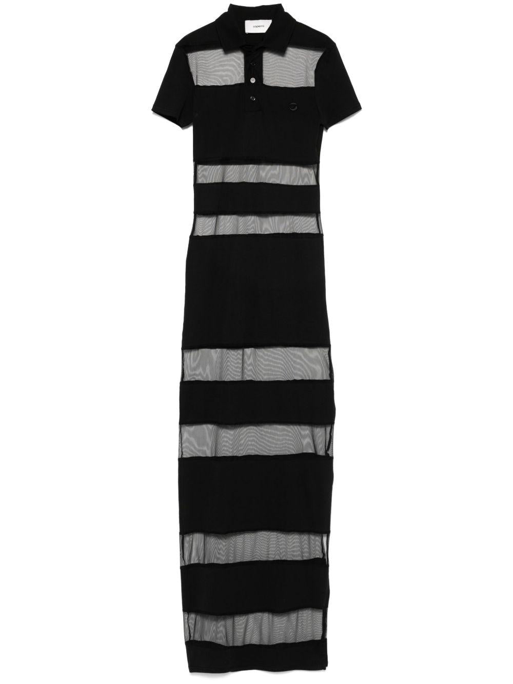 Abito polo semi trasparente a righe in nero Coperni - donna 