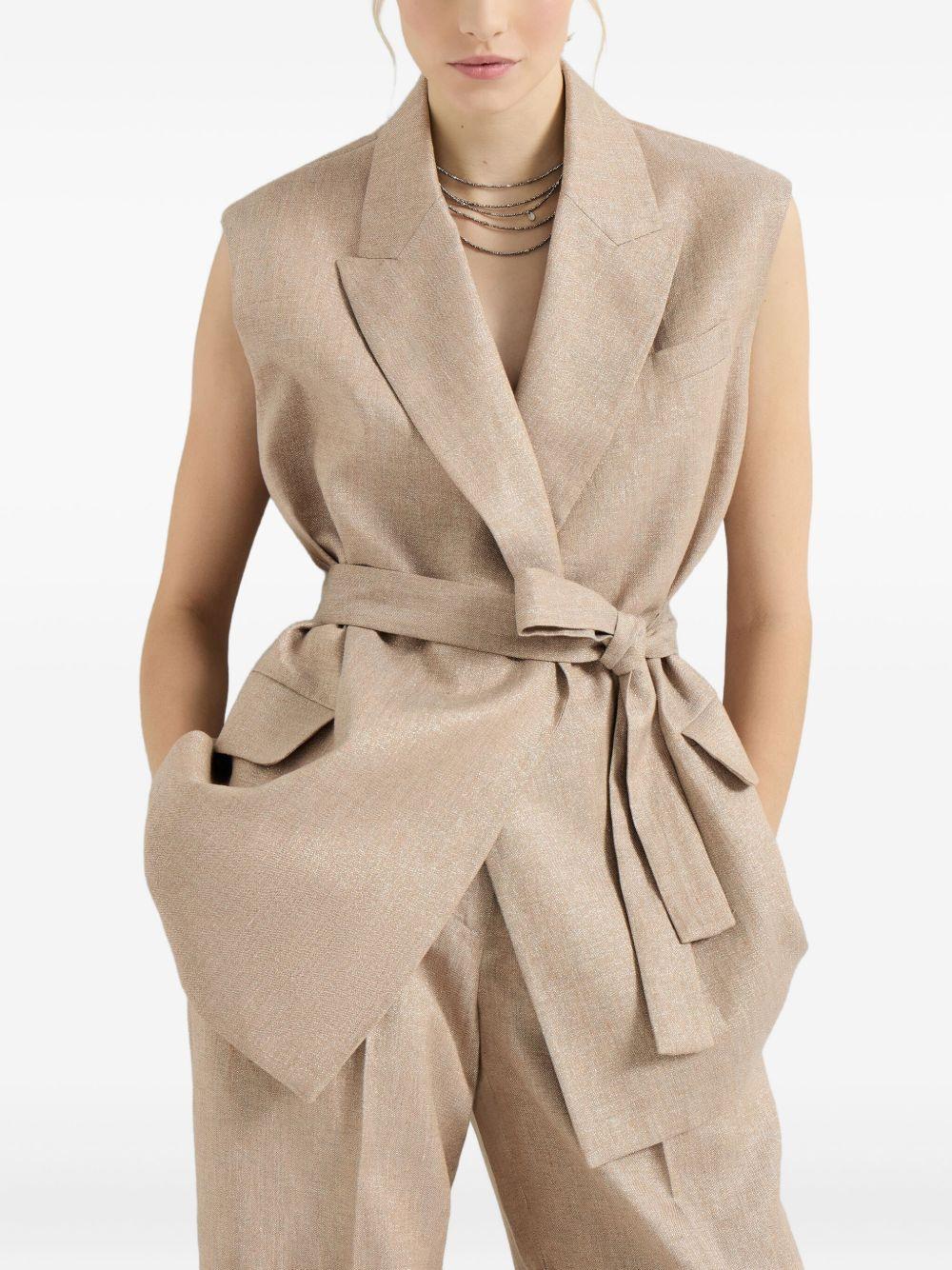Gilet con cintura in rosa Brunello cucinelli - donna 