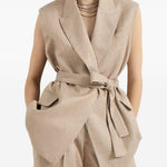 Gilet con cintura in rosa Brunello cucinelli - donna 