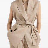 Gilet con cintura in rosa Brunello cucinelli - donna 