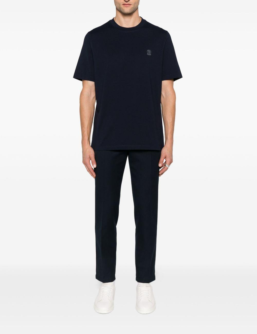 T-shirt a maniche corte in blu Brunello Cucinelli - uomo 