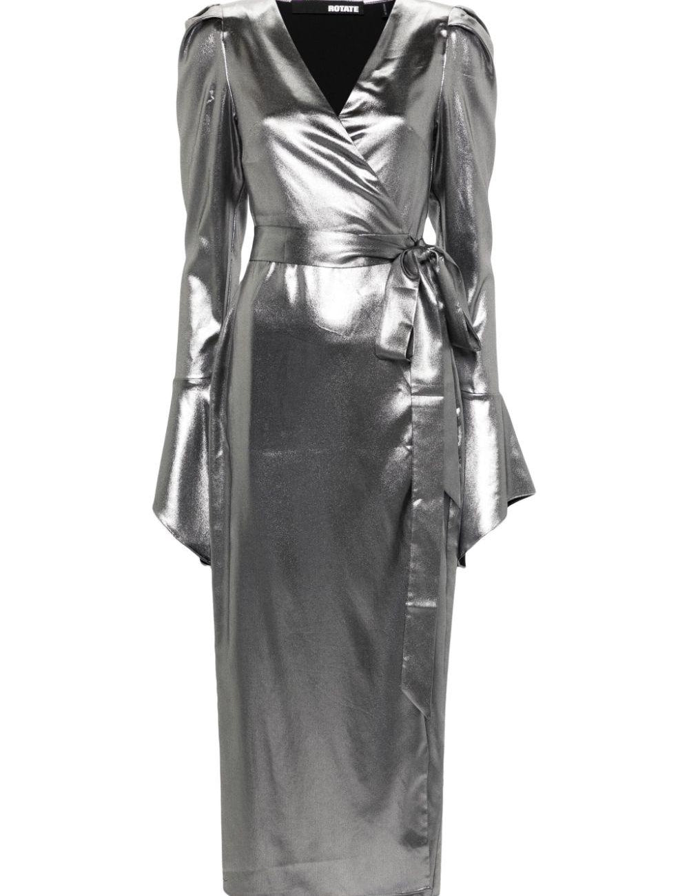 Abito midi lamé in argento - donna 
